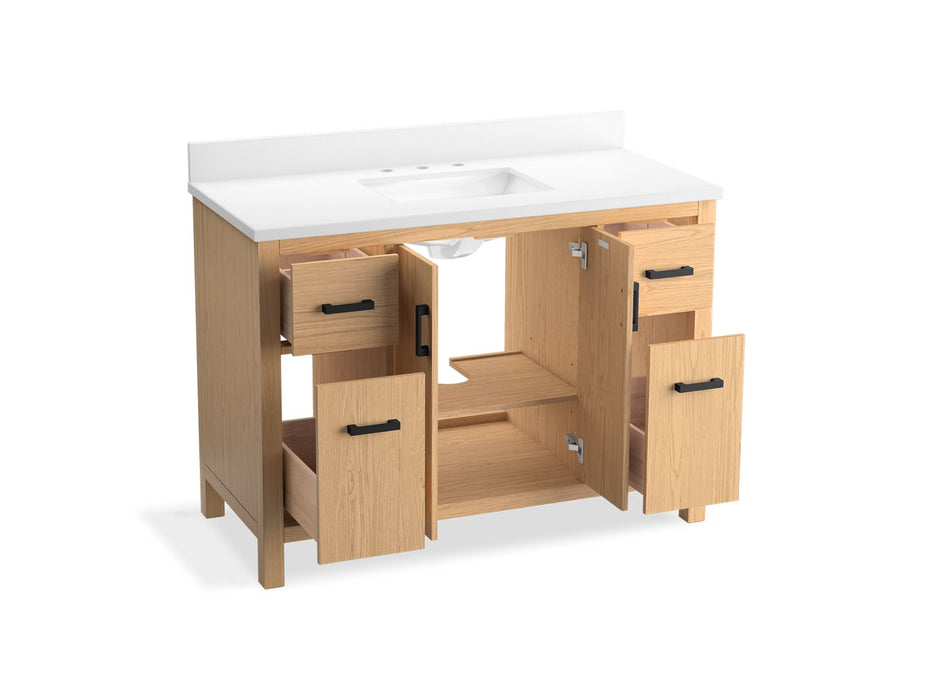 KOHLER K-40640-BD1 Kresla 48" bathroom vanity cabinet with sink and quartz top, light oak - view 2