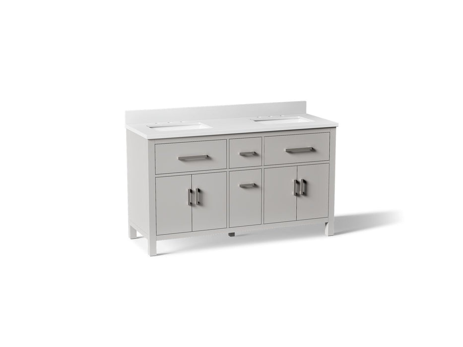 KOHLER K-40641-BD1 Kresla 60" bathroom vanity cabinet with sinks and quartz top