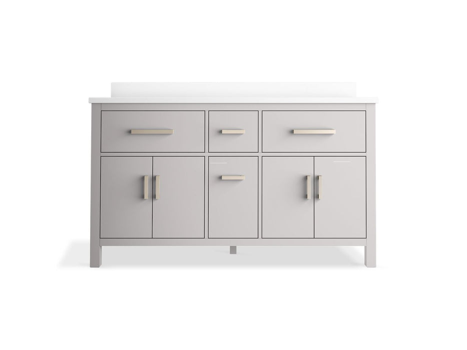 KOHLER K-40641-BD1 Kresla 60" bathroom vanity cabinet with sinks and quartz top