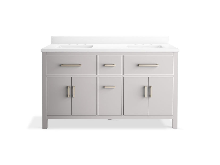 KOHLER K-40641-BD1 Kresla 60" bathroom vanity cabinet with sinks and quartz top