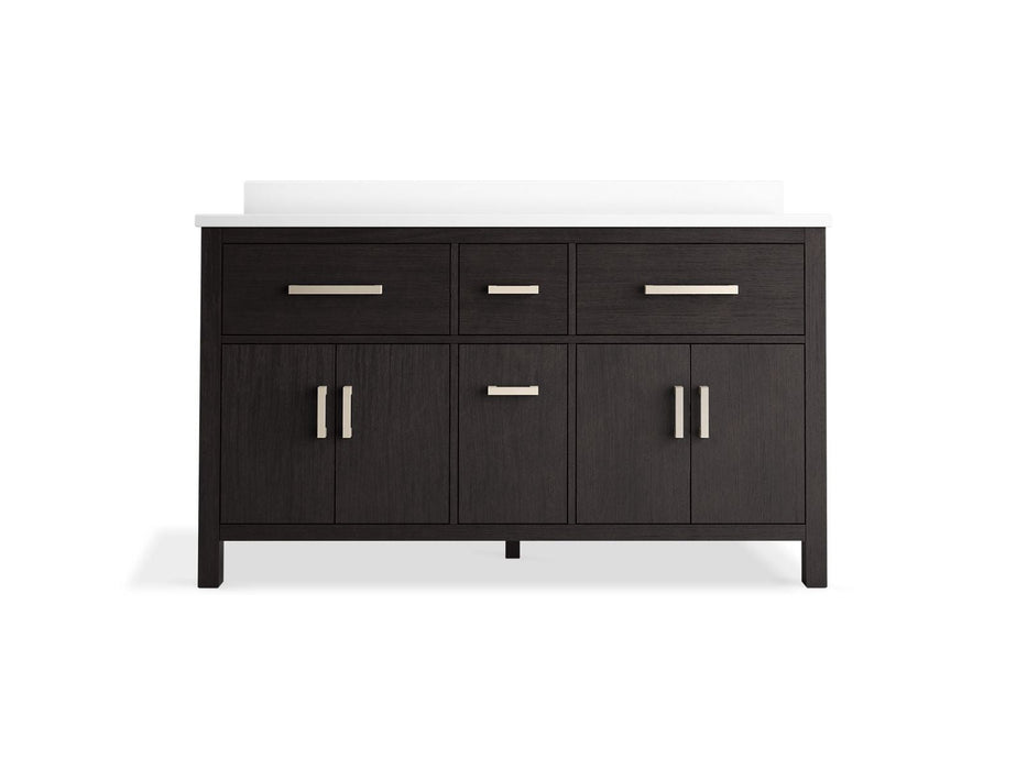 KOHLER K-40641-BD1 Kresla 60" bathroom vanity cabinet with sinks and quartz top