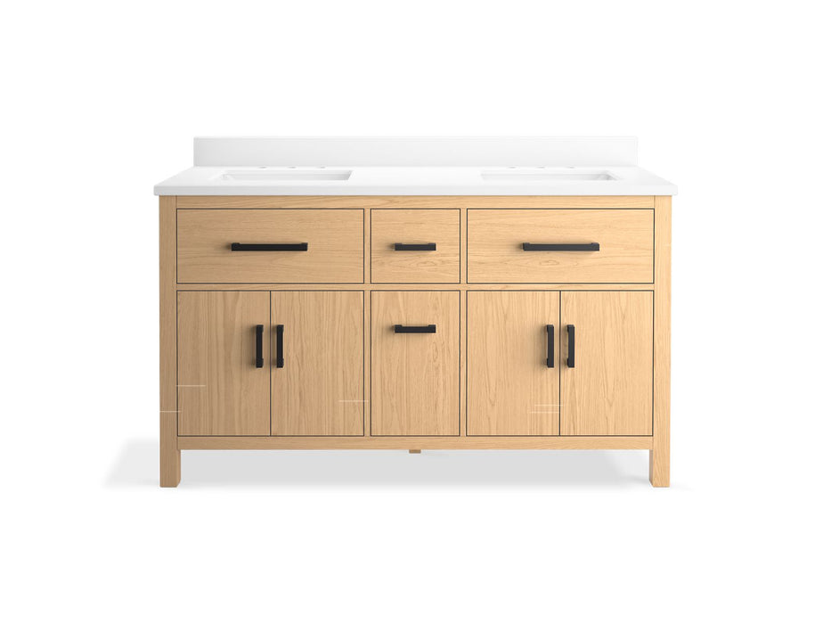 KOHLER K-40641-BD1 Kresla 60" bathroom vanity cabinet with sinks and quartz top