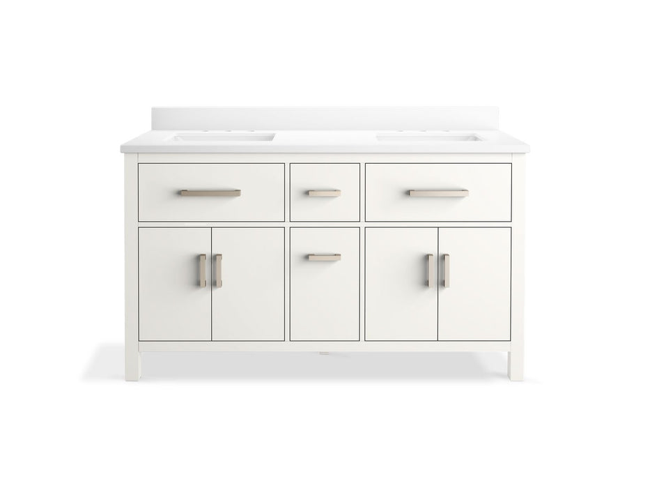 KOHLER K-40641-BD1 Kresla 60" bathroom vanity cabinet with sinks and quartz top
