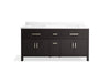 KOHLER K-40642-BD1 Kresla 72" bathroom vanity cabinet with sinks and quartz top, carbon oak - view 4