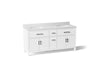 KOHLER K-40642-BD1 Kresla 72" bathroom vanity cabinet with sinks and quartz top, white
