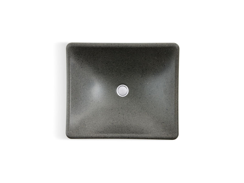 KOHLER K-41180-N WasteLAB DemiLav 17-3/4" Rectangular Vessel Bathroom Sink, No Overflow, Ashen - top view of product