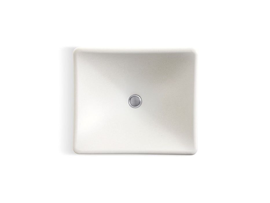 KOHLER K-41180-N WasteLAB DemiLav 17-3/4" Rectangular Vessel Bathroom Sink, No Overflow, Eggshell - top view of product