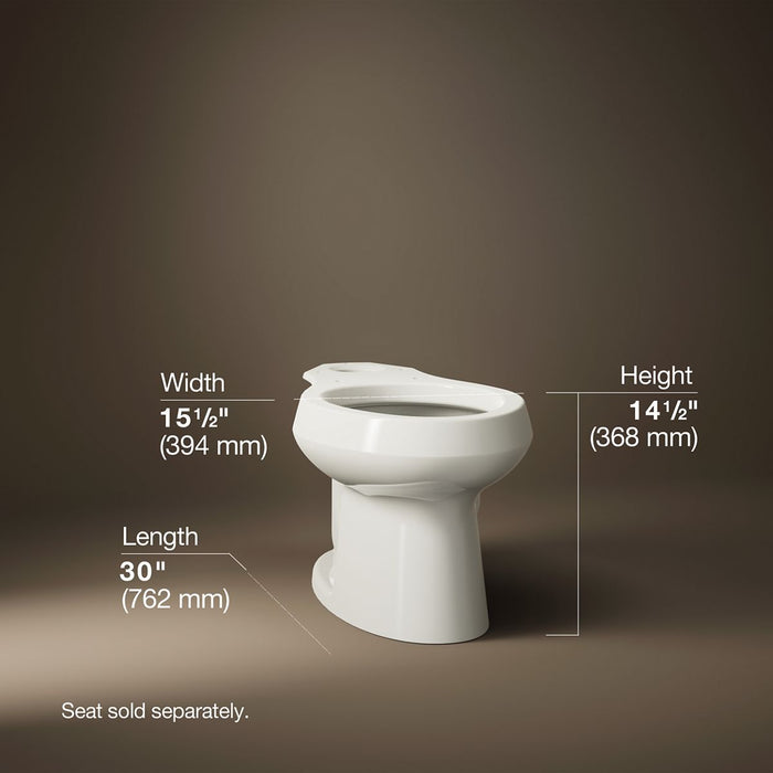 KOHLER K-4198 Wellworth Elongated toilet bowl, biscuit - view 4