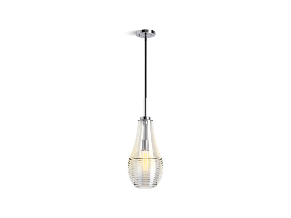 KOHLER K-42196-PE01 Simplice 8" teardrop pendant, polished chrome - view 2