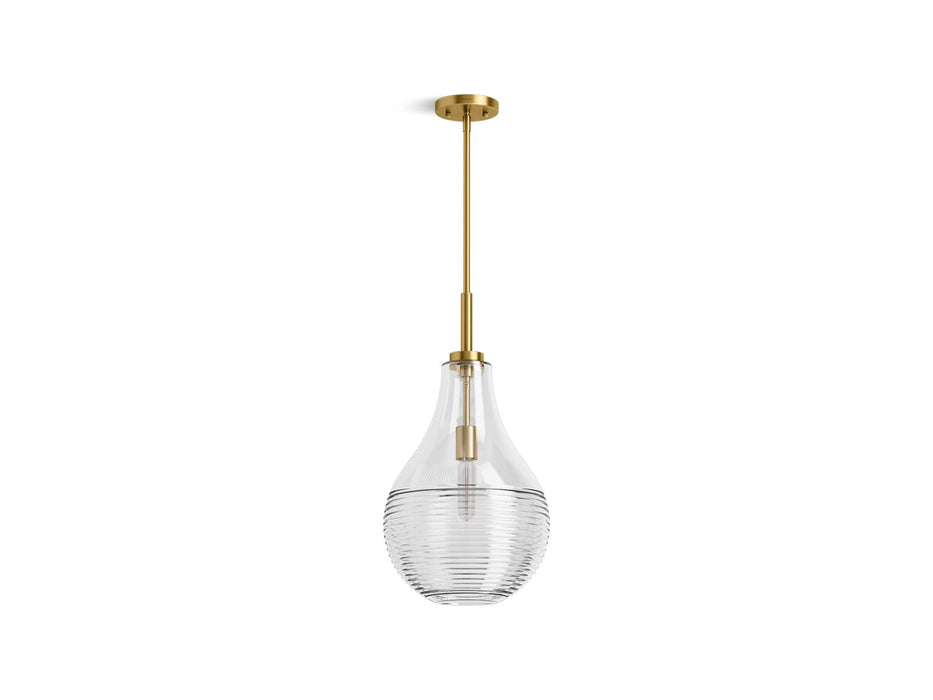 KOHLER K-42197-PE01 Simplice 12" teardrop pendant, brushed moderne brass