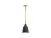 KOHLER K-42201-PE01 Varla 9" pendant, black with brass trim