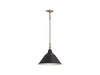 KOHLER K-42202-PE01 Varla 16" pendant, matte black with brushed nickel