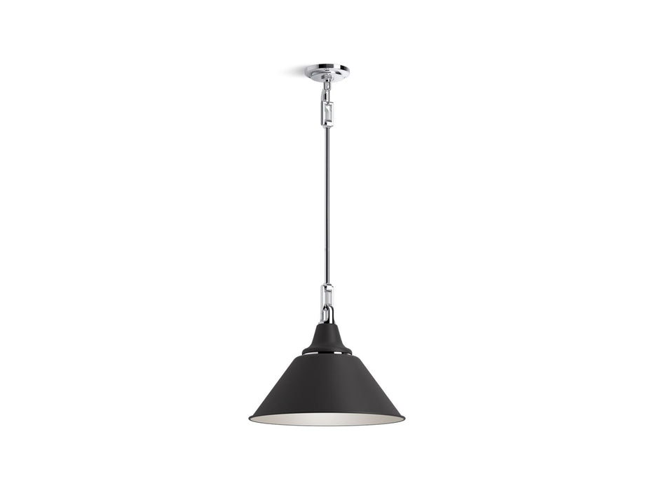 KOHLER K-42202-PE01 Varla 16" pendant, polished chrome matte black