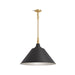 KOHLER K-42203-PE01 Varla 24" pendant, black with brass trim