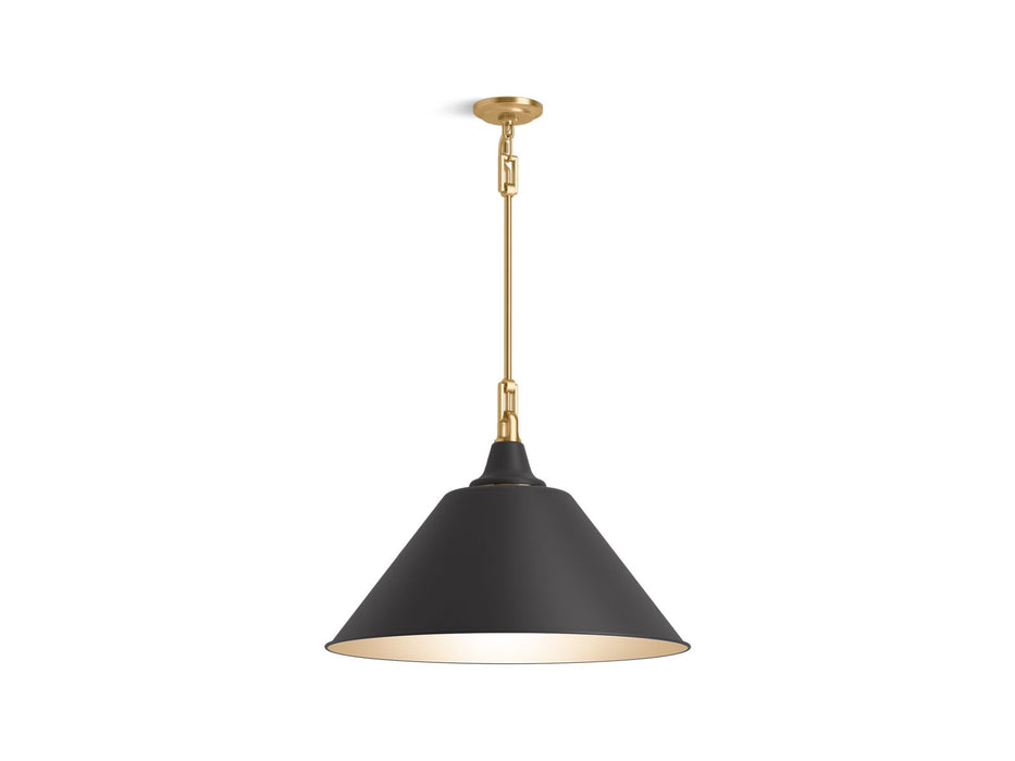 KOHLER K-42203-PE01 Varla 24" pendant, black with brass trim - view 2