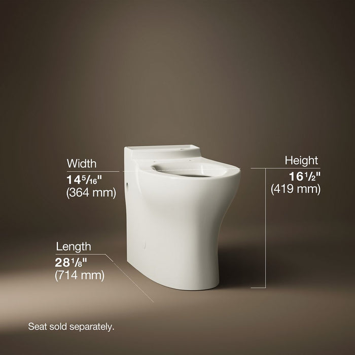 KOHLER K-4326 Persuade Elongated toilet bowl with skirted trapway, biscuit - view 3
