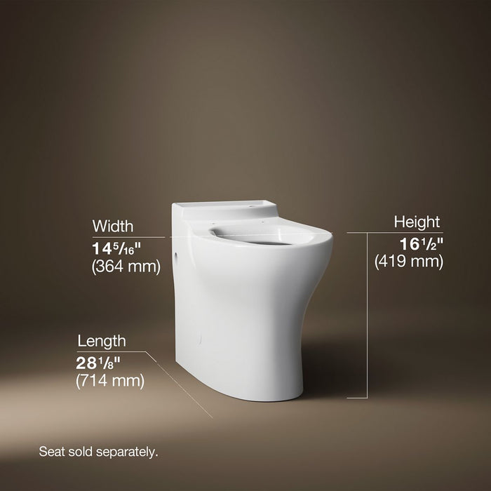 KOHLER K-4326 Persuade Elongated toilet bowl with skirted trapway, white - view 3