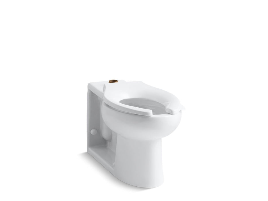 KOHLER K-4386-0 K-4386 Anglesey Floor-mount Top Spud Flushometer Bowl, white