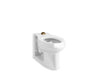 KOHLER K-4388-0 K-4388 Anglesey Floor-mount Top Spud Flushometer Bowl with Integral Seat, white
