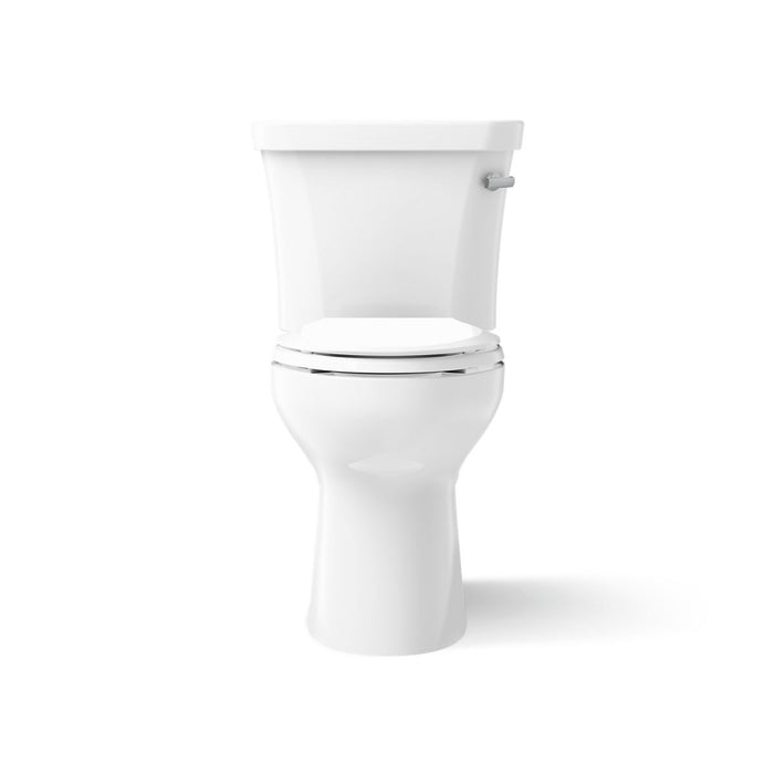 KOHLER K-43949-RA Highline Two-piece Elongated Toilet, 1.28 GPF, White - front view of product