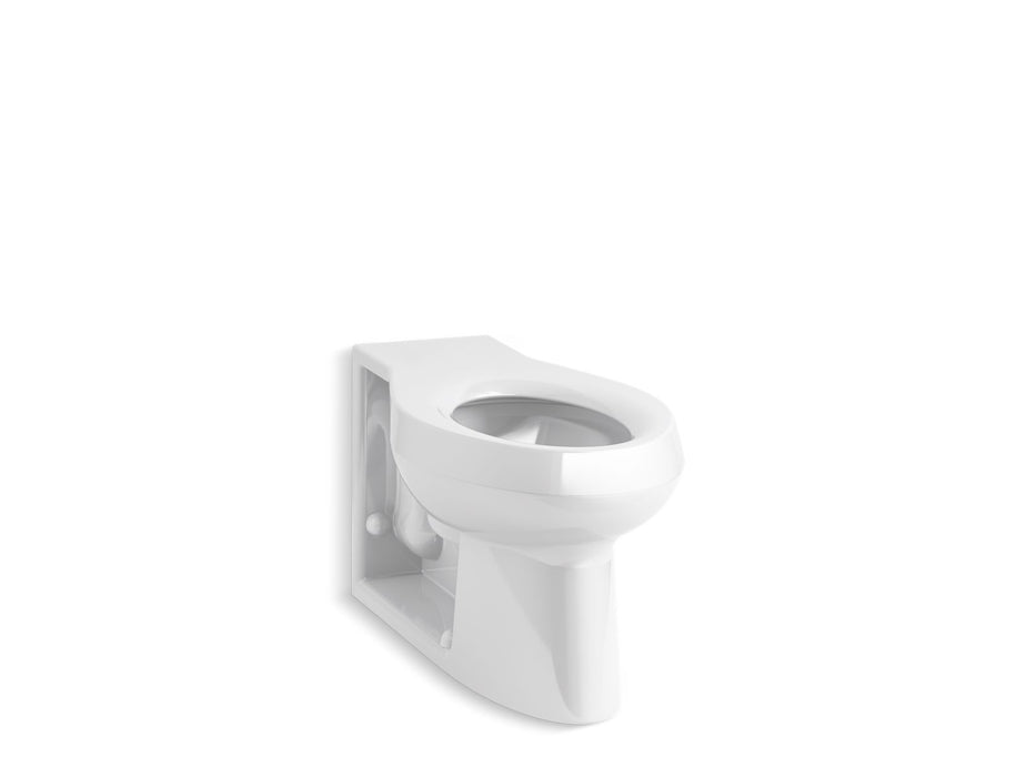 KOHLER K-4398-0 K-4398 Anglesey Floor-mount Rear Spud Flushometer Bowl with Integral Seat, white