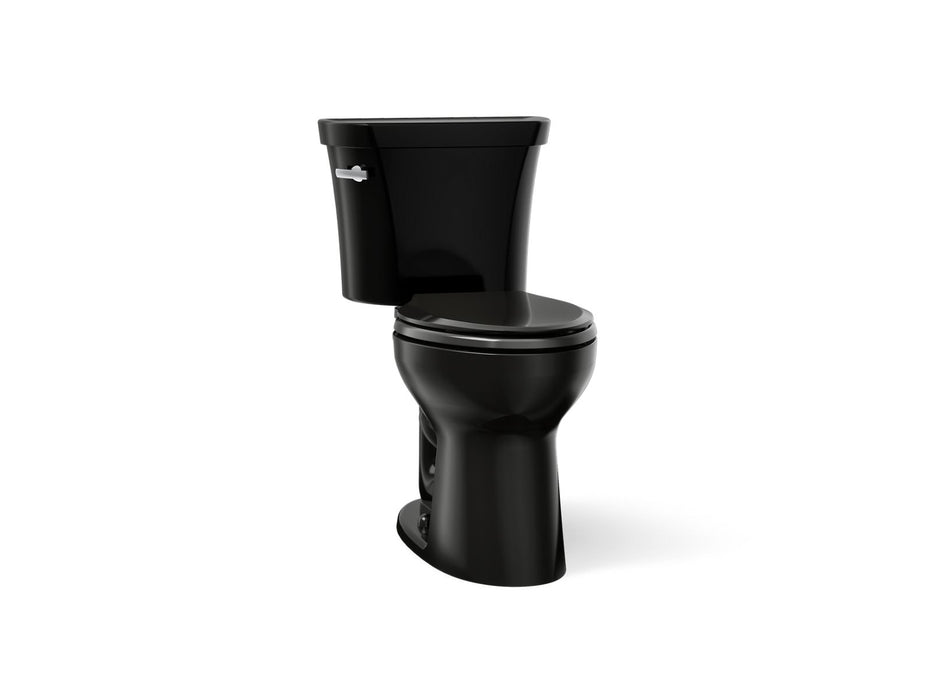 KOHLER Highline Comfort Height Two-Piece Elongated 1.28 GPF Toilet in White (K-43999-0) - Black Black