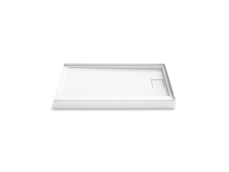 KOHLER K-44145 Stoneridge 48" x 36" corner shower base, right drain, honed white