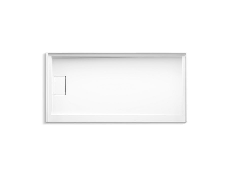 KOHLER K-44147 Stoneridge 60" x 30" alcove shower base, left drain, honed white - view 2