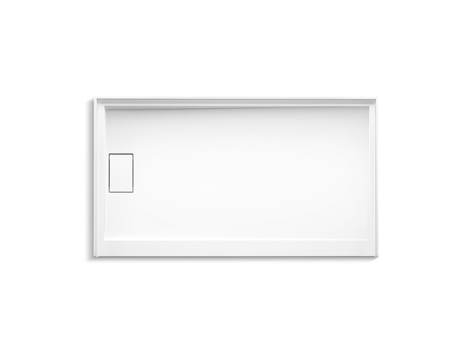 KOHLER K-44151 Stoneridge 60" x 34" alcove shower base, left drain, honed white - view 2