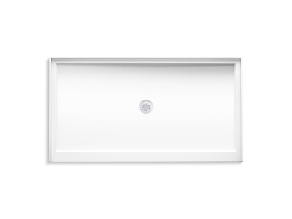 KOHLER K-44160 Stoneridge 66" x 36" alcove shower base, center drain, honed white - view 2
