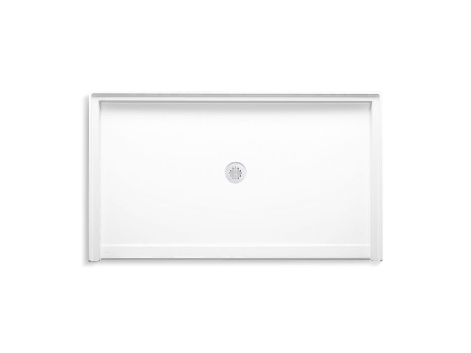 KOHLER K-44166 Stoneridge 62" x 36" alcove shower base, center drain, honed white - view 2