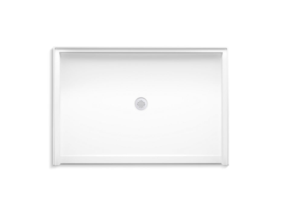 KOHLER K-44167 Stoneridge 62" x 42" alcove shower base, center drain, honed white - view 2