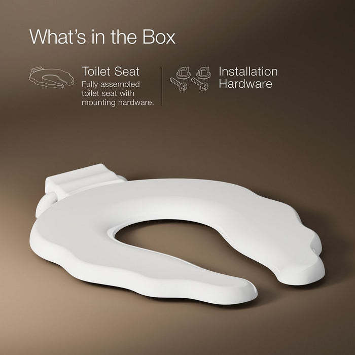 KOHLER K-4686-A Primary Commercial round-front toilet seat with antimicrobial agent, white - view 4