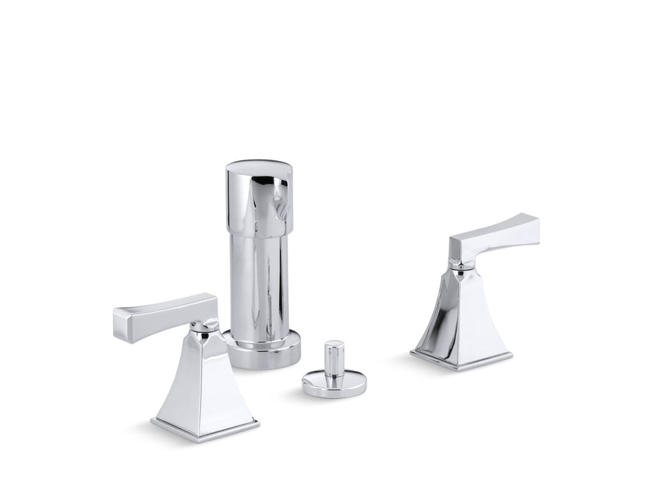 KOHLER K-470-4V Memoirs Vertical spray bidet faucet with Deco lever handles, polished chrome