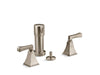 KOHLER K-470-4V Memoirs Vertical spray bidet faucet with Deco lever handles, vibrant brushed bronze