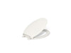 KOHLER K-4734-RL Rutledge ReadyLatch Quiet-Close elongated toilet seat, biscuit