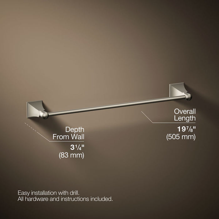 KOHLER K-485 Memoirs 18" towel bar, vibrant brushed nickel - view 5