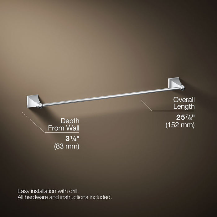 KOHLER K-486 Memoirs 24" towel bar, polished chrome - view 4