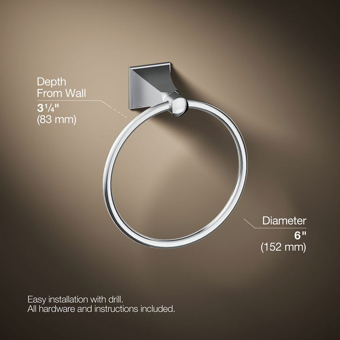 KOHLER K-487 Memoirs Towel ring, polished chrome - view 5