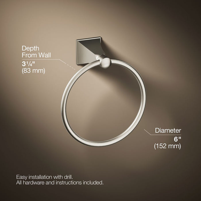 KOHLER K-487 Memoirs Towel ring, vibrant brushed nickel - view 4