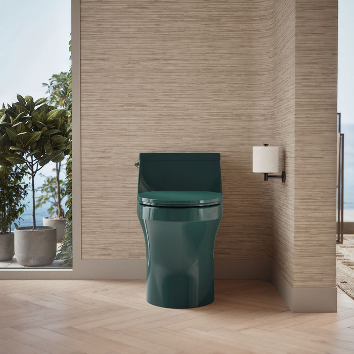KOHLER K-5172 San Souci One-piece compact elongated toilet with concealed trapway, 1.28 gpf, teal - view 5