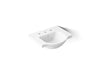 KOHLER K-5247-8 Veer 21" square pedestal bathroom sink, white