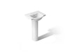 KOHLER K-5265-4 Veer 21" Rectangular Pedestal Bathroom Sink, White - 3/4 view of product