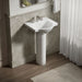 KOHLER K-5265-8 Veer 21" Rectangular Pedestal Bathroom Sink, White - image focused on single product story