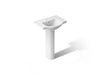 KOHLER K-5266-1 Veer 24" Rectangular Pedestal Bathroom Sink, White - 3/4 view of product