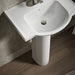 KOHLER K-5266-4 Veer 24" Rectangular Pedestal Bathroom Sink, White - Shows close up detail of product in room