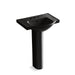 KOHLER K-5266-4 Veer 24" rectangular pedestal bathroom sink, black black