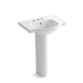 KOHLER K-5266-4 Veer 24" rectangular pedestal bathroom sink, white