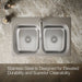 KOHLER K-5267-1 Verse 33" top-mount double-bowl kitchen sink, stainless steel - view 3