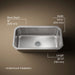KOHLER K-5290 Undertone 31-1/4" undermount single-bowl kitchen sink, stainless steel - view 5